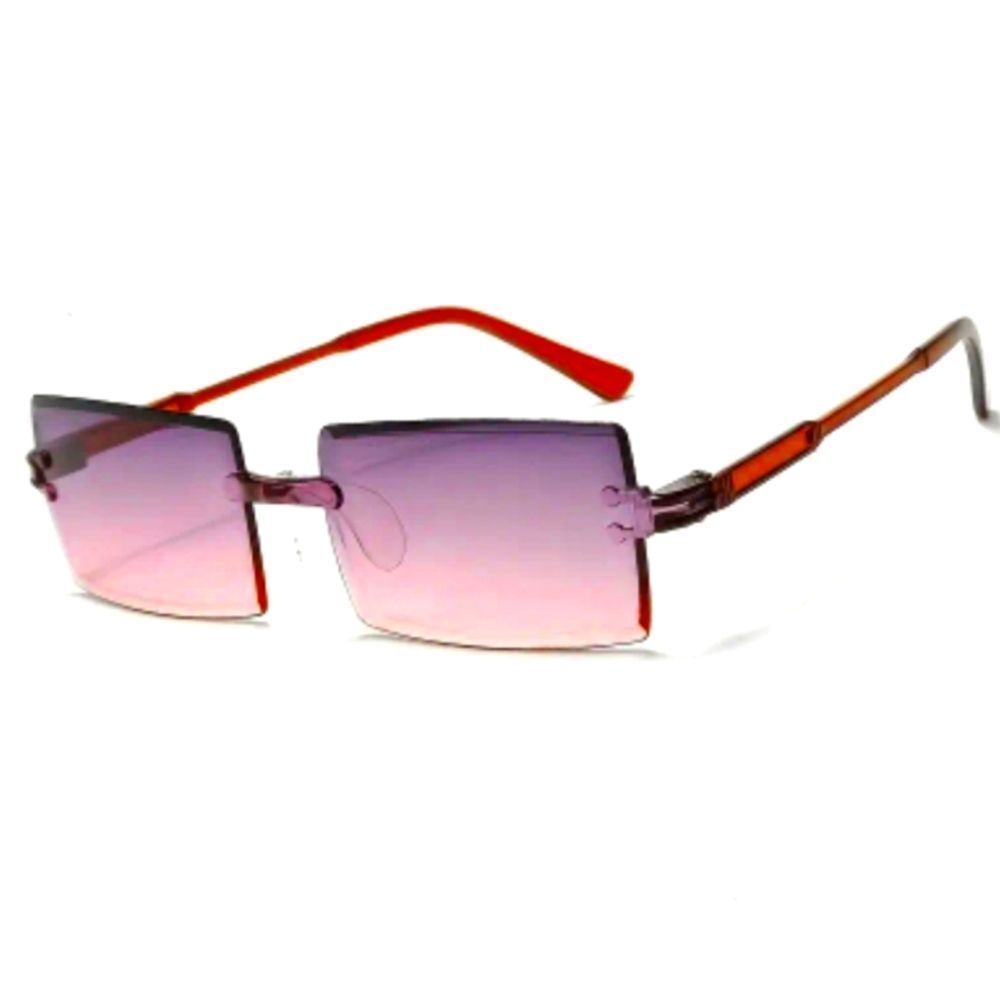 Unisex Stylish Gray and Pink Rimless Sunglasses